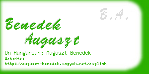 benedek auguszt business card